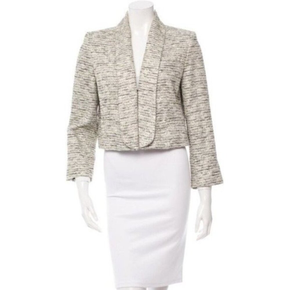 Alice + Olivia Amelia Metallic Tweed Blazer L